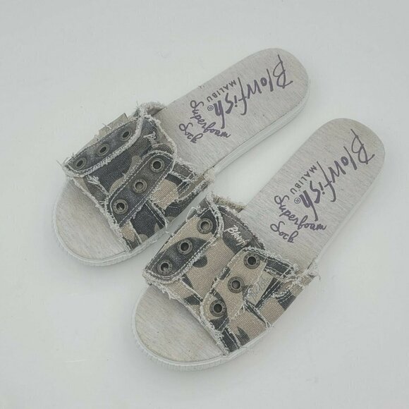 Blowfish Fresco Olive Washed Camo Slides Size 6.5 - Picture 3 of 10